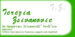 terezia zsivanovic business card